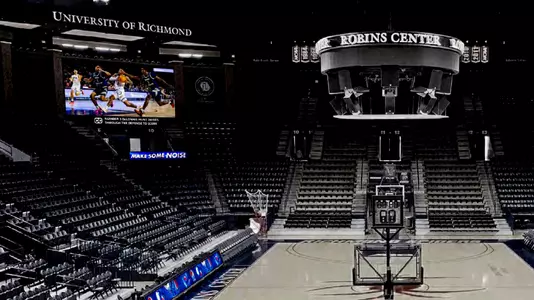 Rendering of new corner video board in the Robins Center