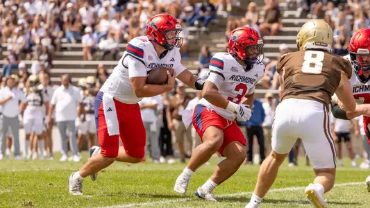 Kyle Wickersham runs the ball during Richmond's Aug. 30, 2025 game at Lehigh