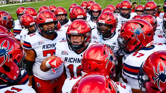 Carter Glassmyer getting his team excited before its game at Lehigh on Aug. 30, 2025