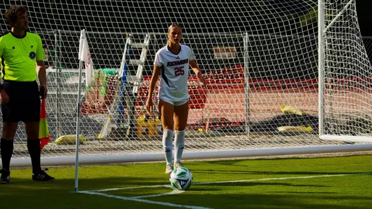 Lishia taking a corner kick