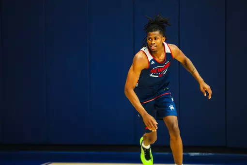 AJ Lopez cuts to the basket during a practice