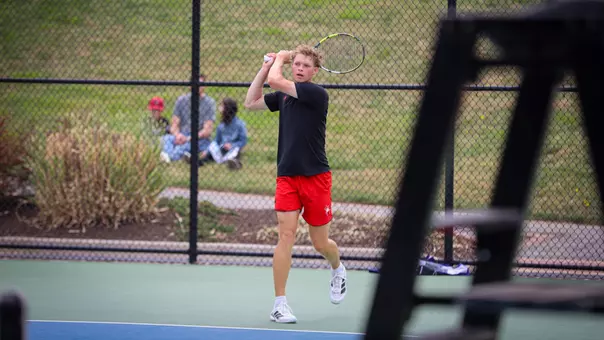 Davis Wiley after hitting a tennis ball