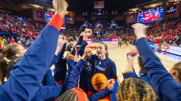 WBB in a pregame huddle