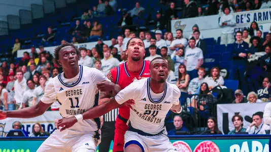 Jaden Daughtry is boxed out on a free throw