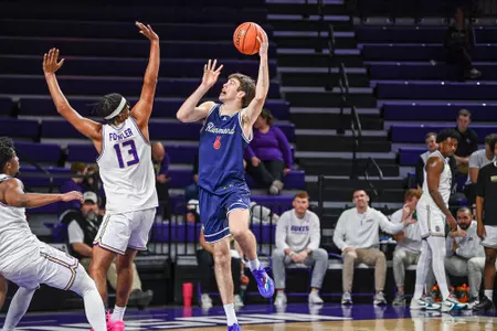 Jack McCaffery shoots a left-handed jump shot