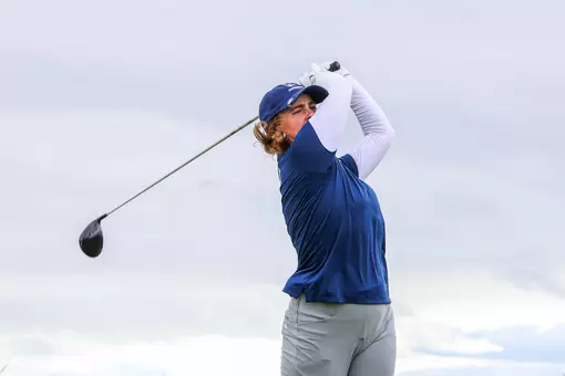 Caroline Thompson holds a follow through