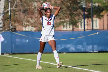 Logan Jackson attempts a throw-in