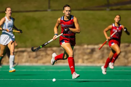 Clara Larripa looking down field against ODU