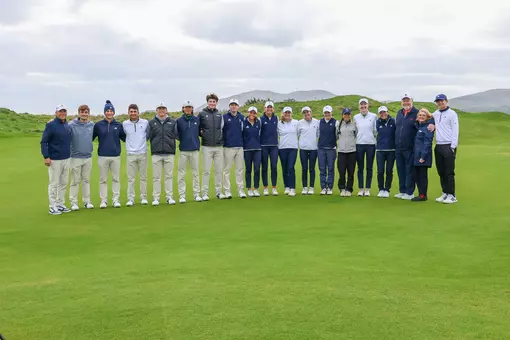 Members of the Richmond golf team pose at Waterville Golf Links in Ireland