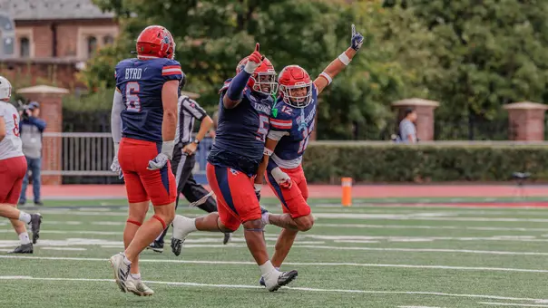 Tramayne Bullock and TJ Baldwin celebrating a Spiders takeaway