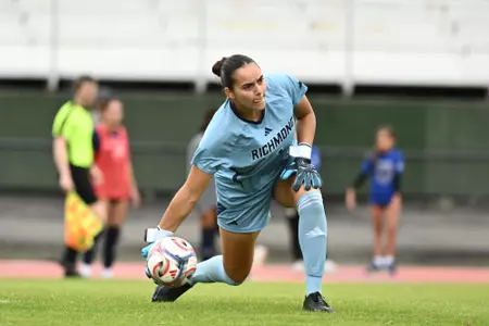 Veronica Rrapi rolls the ball out to a defender