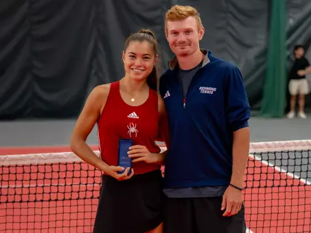 Women's Tennis Sofia Barbulescu and HC Jacob Dunbar at the A10 Masters