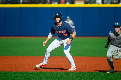 Dylan Winebrenner gets a few steps off of first base
