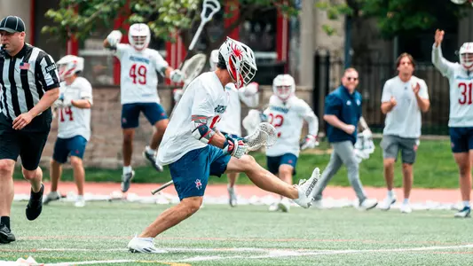Daniel Picart celebrates a goal during the 2025 A-10 Championship game