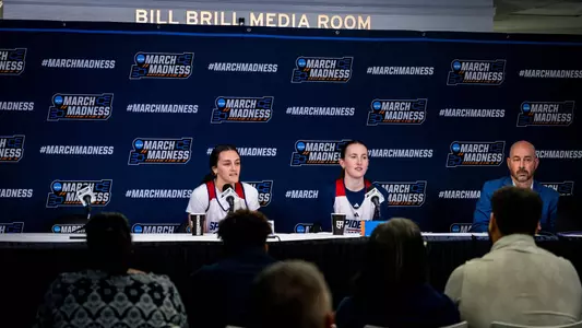 Maggie Doogan and Rachell Ullstrom in NCAA Pregame presser