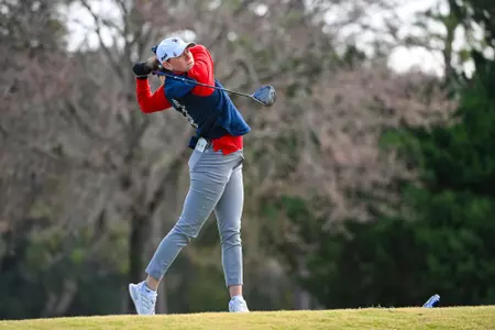 Hannah Lydic holds her follow through after a drive