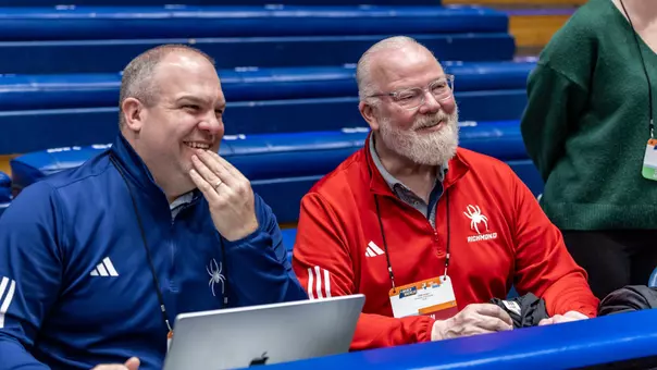John Hardt watches the Spiders play in the 2026 NCAA Women's Basketball Championship at Duke