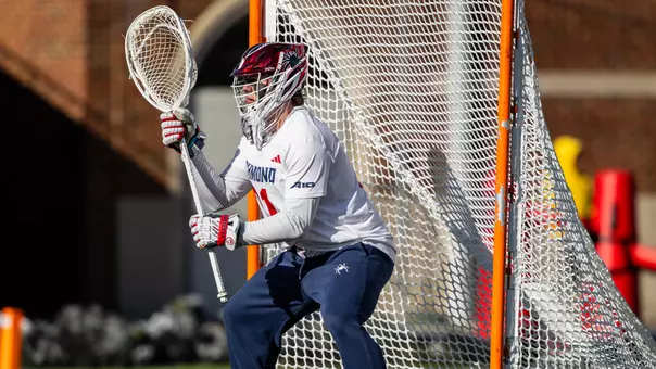 Connor Knight during Richmond's season opener against Robert Morris on Feb. 7, 2026