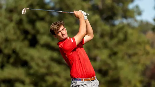 Jack LaPiana stares down his tee shot on a par 3