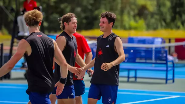 Photo of Dylan Atkinson after beating George Mason