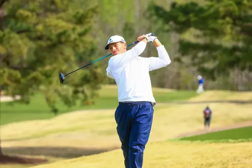 Parker Moellinger approaches his tee shot
