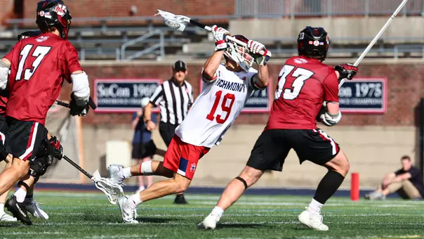 Jack Pilling shoots the ball against UMass during the A-10 Semifinals on April 30, 2026