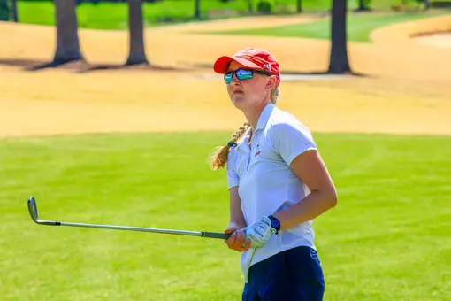 Addie Doroh holds her follow through after a wedge shot