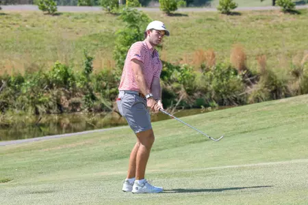 Lucas Rizo-Patron after hitting a chip from the side of the green