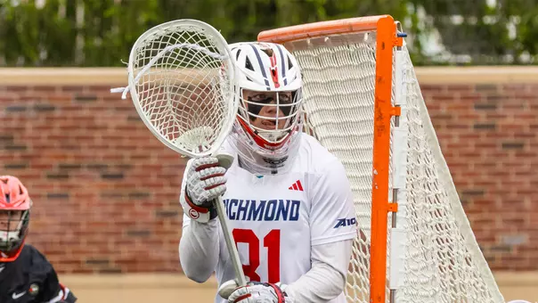 Connor Knight watches the Saint Joseph's offense during Richmond's Atlantic 10 Championship win over the Hawks on May 2, 2026