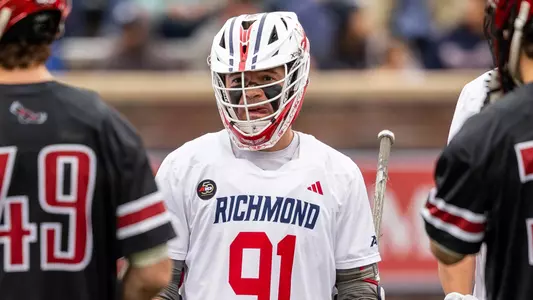 Brayden Penafether-Stevenson before opening faceoff of the Atlantic 10 Championship on May 2, 2026