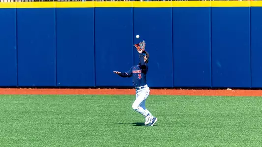 Outfielder Trevor Dosenbach makes the catch in right field