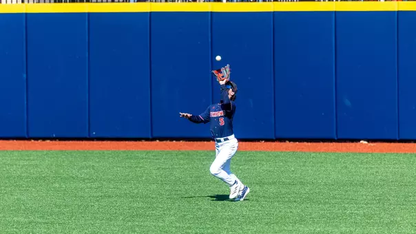 Outfielder Trevor Dosenbach makes the catch in right field
