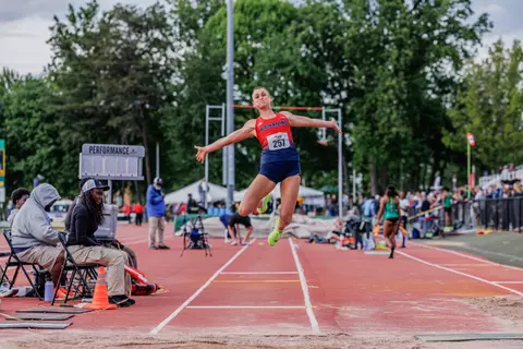 Molly Wise competes in the high jump