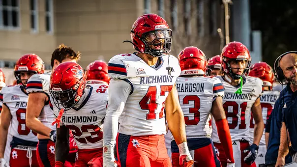 Daniel Sellers celebrates a sack against Georgetown