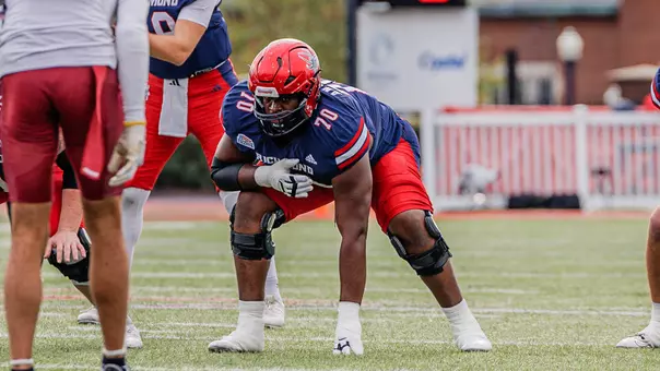 Ron Anderson gets ready for the ball to be snapped against Lafayette on Nov. 15, 2026