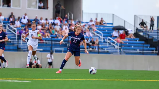 Gwen Howell glances down at the ball