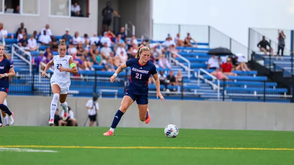 Gwen Howell glances down at the ball
