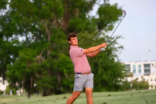 Jack LaPiana holds his follow through after an approach shot