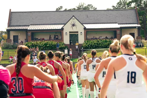 Field Hockey teams walk out for lineup announcement