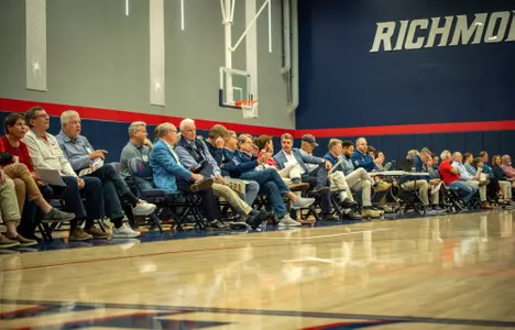 The crowd watches the action at the Basketball Tip-Off Reception