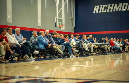The crowd watches the action at the Basketball Tip-Off Reception
