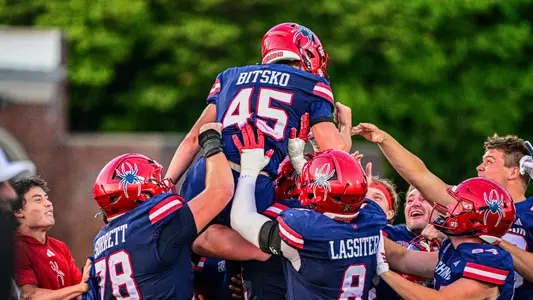 Kyle Bitsko celebrates a game-winning field goal against Georgetown on Sept. 19, 2026