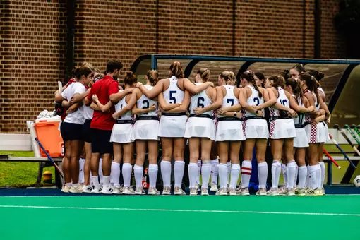 Spider Field Hockey pre-game huddle