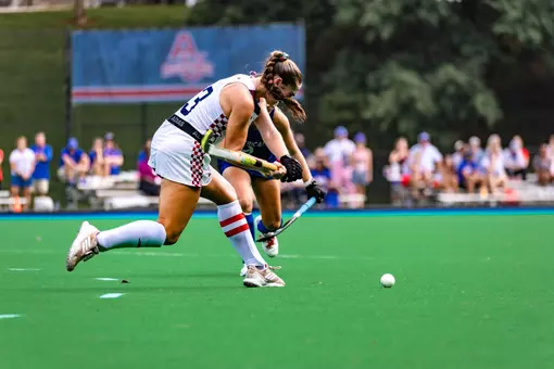 Elen Nicholls winds up to hit the ball up field
