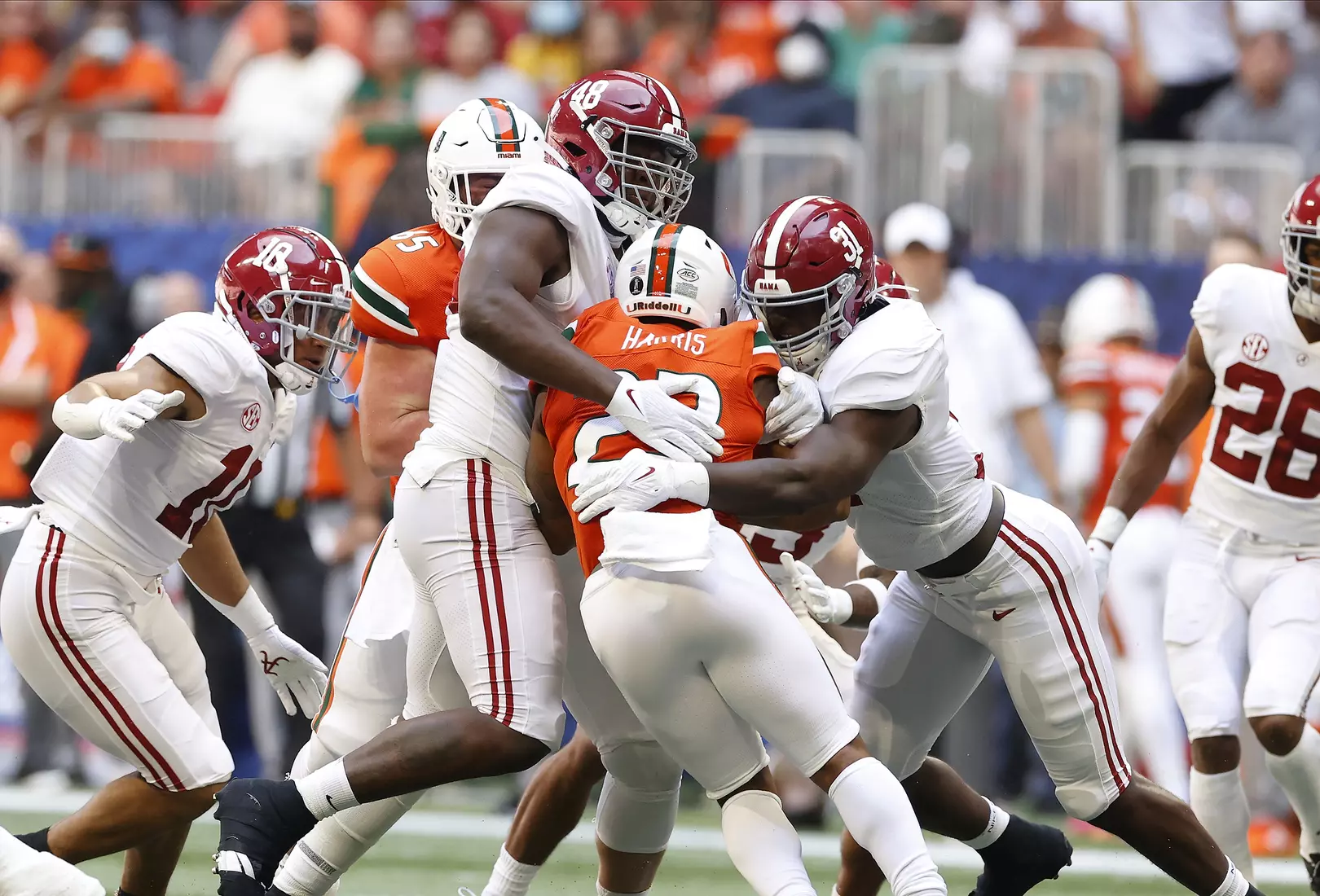 9/4/21 MFB Alabama vs Miami
Alabama defensive lineman Phil Mathis (48)
Alabama linebacker Will Anderson (31)
Photo by Crimson Tide Photos