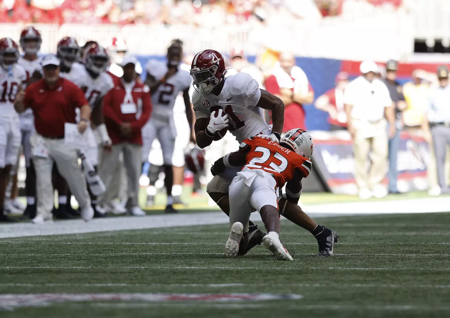 9/4/21 MFB Alabama vs Miami
Alabama running back Jase Mcclellan (21)
Photo by Crimson Tide Photos