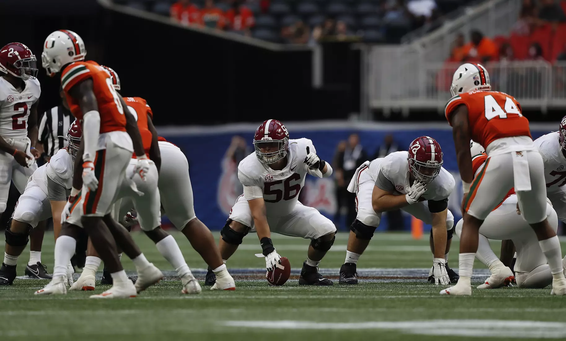 9/4/21 MFB Alabama vs Miami
Alabama offensive lineman Seth Mclaughlin (56)
Photo by Crimson Tide Photos