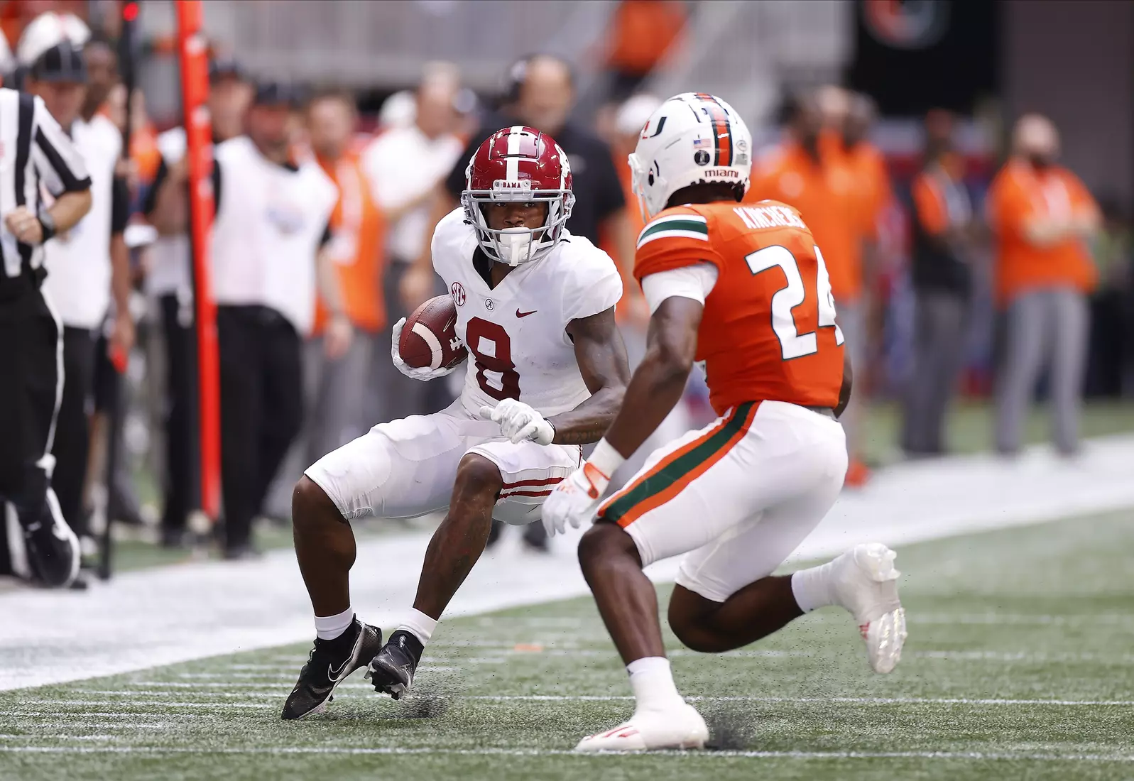 9/4/21 MFB Alabama vs Miami
Alabama wide receiver John Metchie Iii (8)
Photo by Crimson Tide Photos