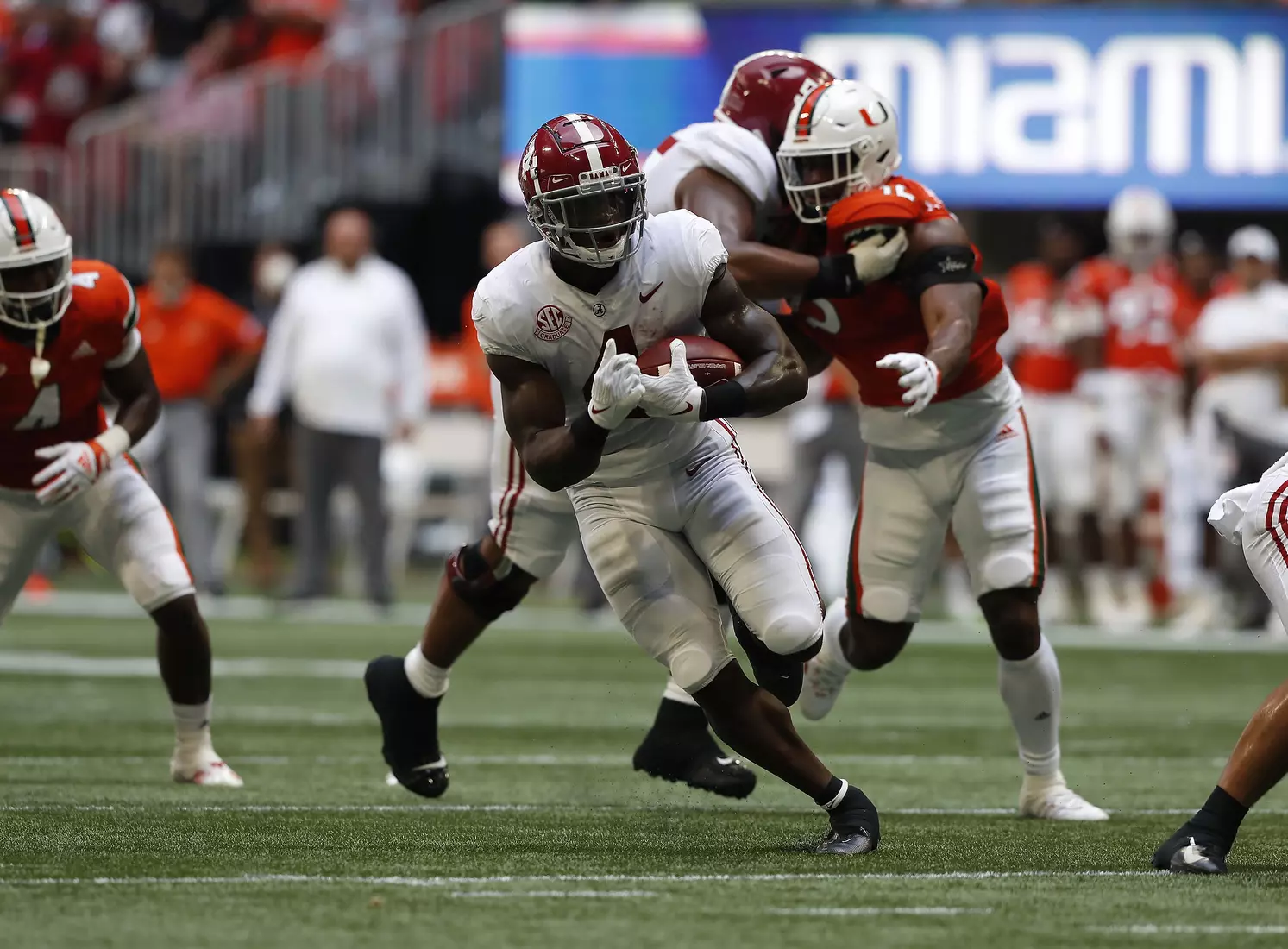 9/4/21 MFB Alabama vs Miami
Alabama running back Brian Robinson Jr. (4)
Photo by Crimson Tide Photos