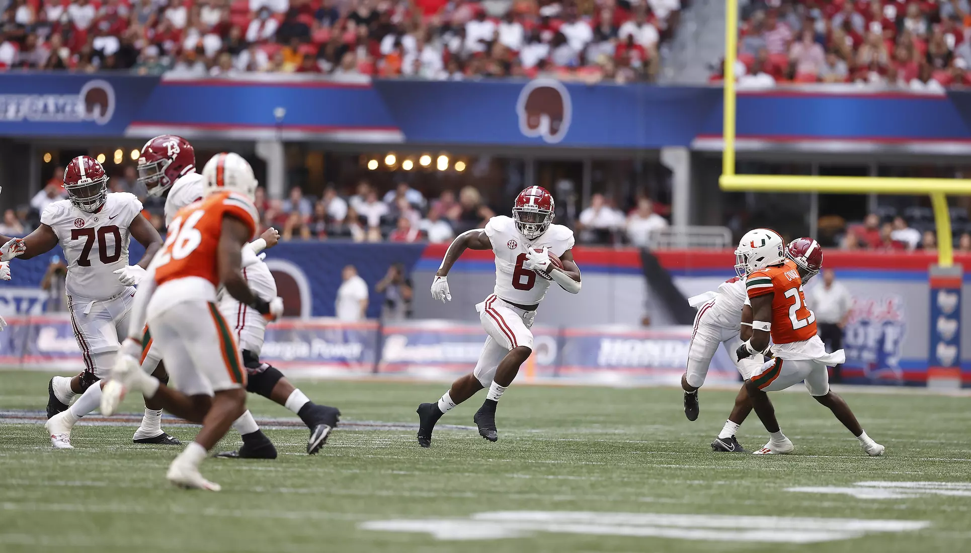 9/4/21 MFB Alabama vs Miami
Alabama running back Trey Sanders (6)
Photo by Crimson Tide Photos
